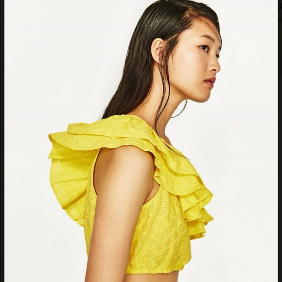 Zara Trafaluc Eyelet Ruffle Top - Picture 3 of 4